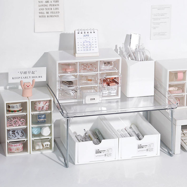 9 Grids Desktop Storage Box Jewelry Drawer Pearl Bead Storage Boxes Plastic  Cosmetic Earrings Makeup Container